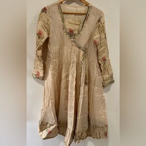 Angrakhaa Style Shalwar Khameez with Palazzo Pants and Dupatta included